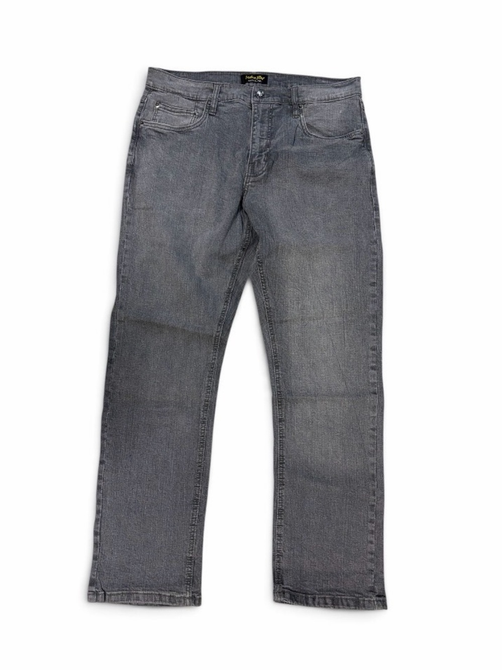 Men's Gray Urban Star Straight-Leg Jeans